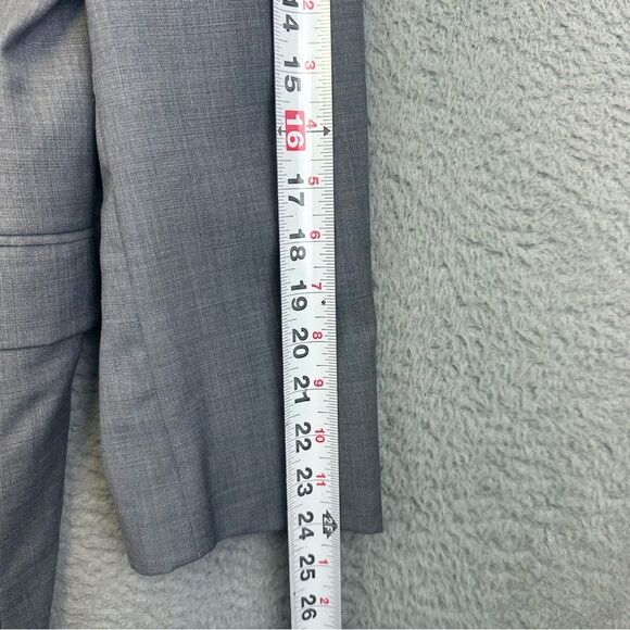 Jos A Bank Blazer Mens 43R Gray Slim Fit Wool 2 Button Suit Jacket Business - Picture 12 of 16